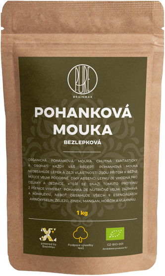 BrainMax Pure Pohanková mouka, bezlepková BIO, 1 kg