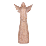 Anděl z polyresinu, imitace dřeva.