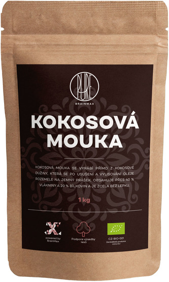 BrainMax Pure Kokosová mouka BIO, 1 kg