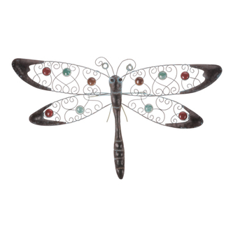 Vážka - kovová dekorace na pověšení.