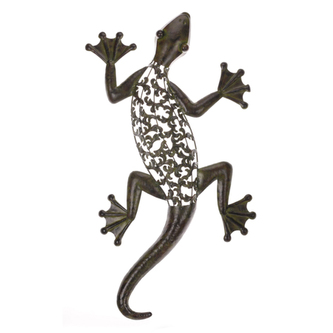 Ještěrka - kovová dekorace na pověšení.