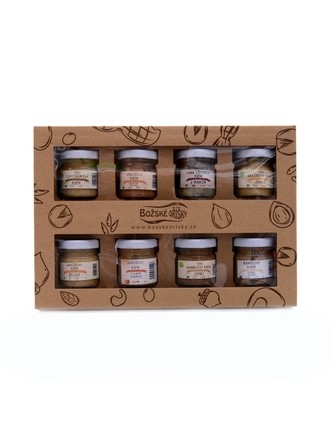 Božské oříšky - Dárková kazeta mix ořechových másel 8 x 40 g