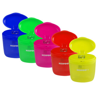 DEPOSITO, jednoduché plastové ořezávátko se zásobníkem, barevný mix