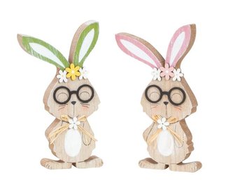 Králík dřevo s brýlemi