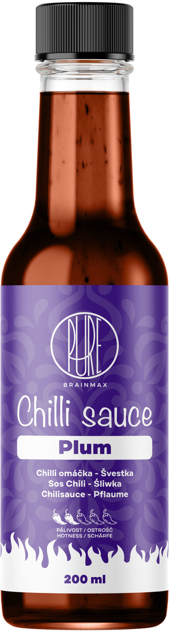 BrainMax Pure Chilli sauce, Plum (chilli omáčka, švestka), 200 ml