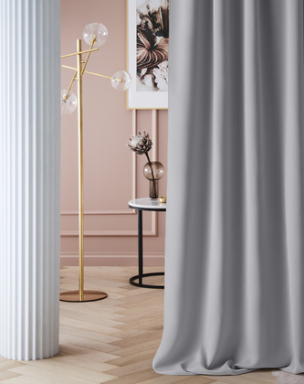 Dekorační závěs zatemňující s kroužky LAURA - "BLACKOUT" 140x250 cm, světle šedá  (cena za 1 kus) MyBestHome