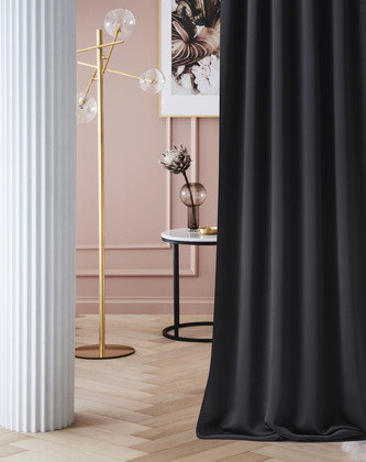 Dekorační závěs zatemňující s kroužky LAURA  - "BLACKOUT" 140x250 cm, černá  (cena za 1 kus) MyBestHome