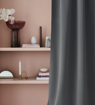 Dekorační závěs zatemňující s kroužky LAURA - "BLACKOUT" 140x250 cm, tmavě šedá  (cena za 1 kus) MyBestHome