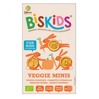BISkids BIO dětské celozrnné mini sušenky s mrkví a dýní bez přidaného cukru 120g*