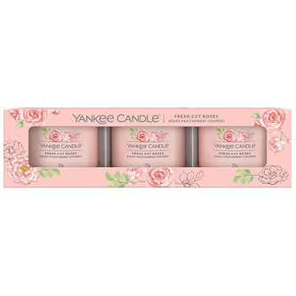 Yankee Candle Sada votivních svíček ve skle Fresh Cut Roses 3 x 37 g unisex