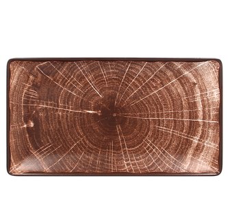 RAK Woodart talíř obdélný 33,5 × 18,1 cm – tmavě hnědá | RAK-WDEDRG33OB