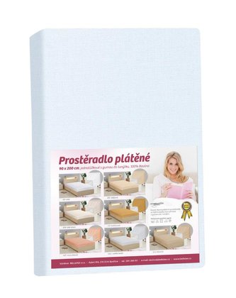 Prostěradlo plátěné - světle modrá - 90x200 cm
