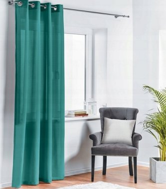 Dekorační závěs s kroužky OXFORD 140x260 cm tmavá mořská (cena za 1 kus) MyBestHome