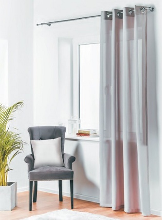 Dekorační závěs s kroužky OXFORD 140x260 cm světle šedá (cena za 1 kus) MyBestHome