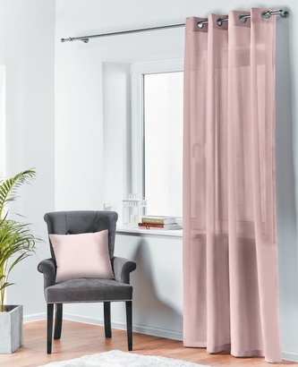 Dekorační závěs s kroužky OXFORD 140x260 cm růžová (cena za 1 kus) MyBestHome