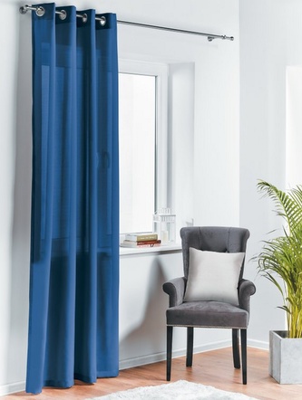 Dekorační závěs s kroužky OXFORD 140x260 cm modrá (cena za 1 kus) MyBestHome