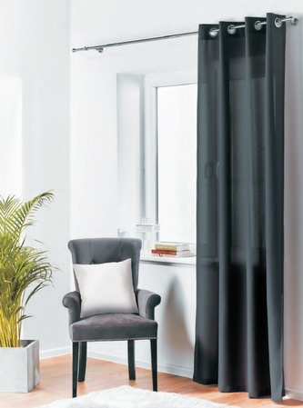 Dekorační závěs s kroužky OXFORD 140x260 cm černá (cena za 1 kus) MyBestHome