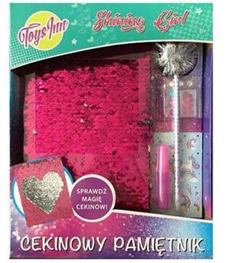 Zestaw Pamiętnik cekinowy różowy