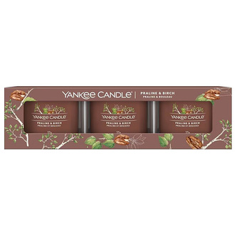 Yankee Candle Sada votivních svíček ve skle Praline & Birch 3 x 37 g unisex