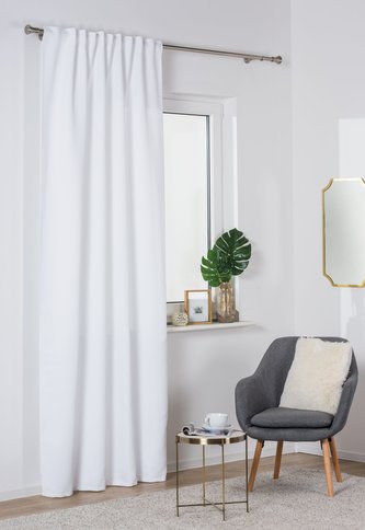 Dekorační jednobarevný závěs s tunýlkem ECLITT bílá 140x260 cm (cena za 1 kus) MyBestHome
