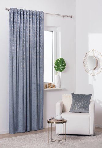 Dekorační vzorovaný závěs s tunýlkem SANSO šedá 140x260 cm (cena za 1 kus) MyBestHome