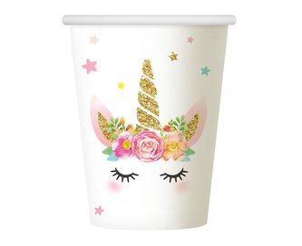 Party kelímky Jednorožec Floral 6 ks