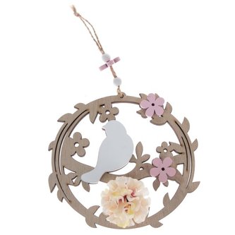 Dřevěná závěsná jarní dekorace, 12/144