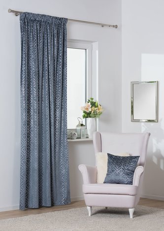 Dekorační vzorovaný závěs s řasící páskou PLACIDO šedá 140x260 cm (cena za 1 kus) MyBestHome