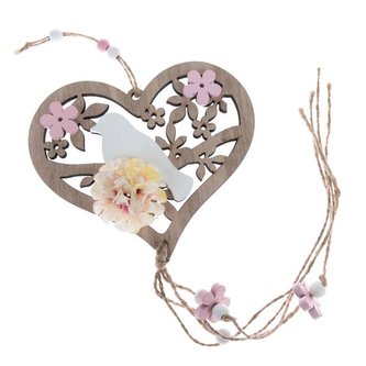 Dřevěná závěsná jarní dekorace, 12/144