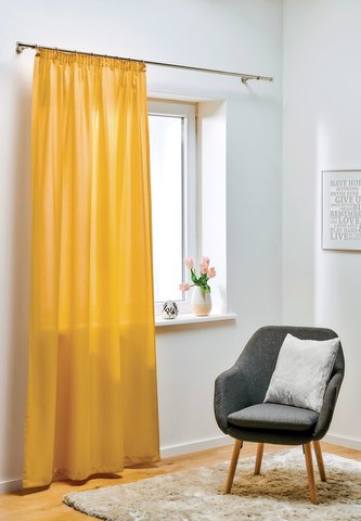 Dekorační závěs s řasící páskou TAPE OXFORD 140x260 cm mustard/hořčicová (cena za 1 kus) MyBestHome