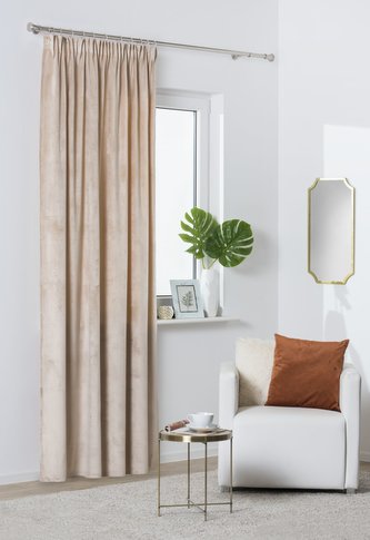 Dekorační VELVET závěs s řasící páskou VELUTTO béžová 140x260 cm MyBestHome