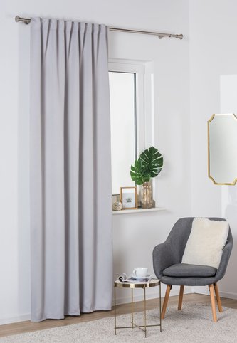 Dekorační jednobarevný závěs s tunýlkem ECLITT šedá 140x260 cm (cena za 1 kus) MyBestHome