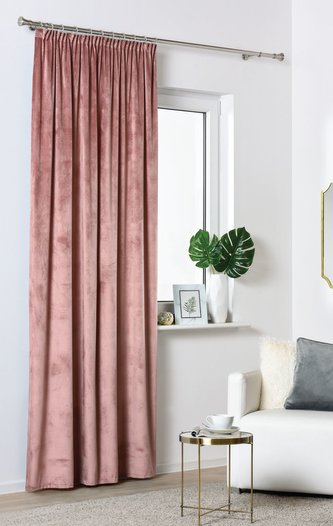 Dekorační VELVET závěs s řasící páskou VELUTTO růžová 140x260 cm MyBestHome