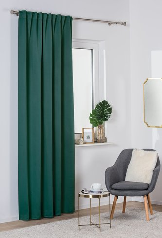 Dekorační jednobarevný závěs s tunýlkem ECLITT zelená 140x260 cm (cena za 1 kus) MyBestHome