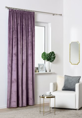 Dekorační VELVET závěs s řasící páskou VELUTTO fialová 140x260 cm MyBestHome