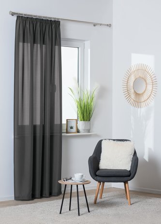 Dekorační závěs s řasící páskou TAPE OXFORD 140x260 cm černá (cena za 1 kus) MyBestHome