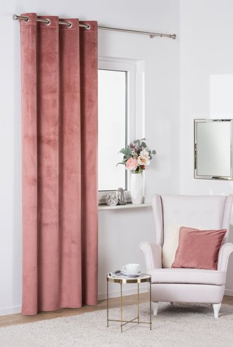 Dekorační velvet závěs na kroužky CRISTAL 135x260 cm, růžová (cena za 1 kus) MyBestHome