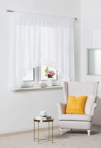 Dekorační krátká záclona s řasící páskou JULIA bílá 290x160 cm MyBestHome