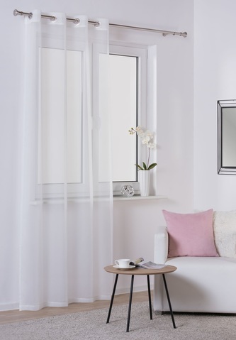 Dekorační záclona s kroužky DIANA bílá 140x260 cm (cena za 1 kus) MyBestHome