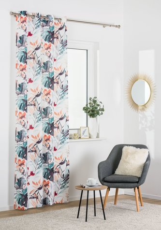 Dekorační vzorovaný závěs s kroužky PILAR zelená 140x260 cm (cena za 1 kus) MyBestHome