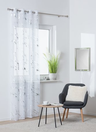 Dekorační vzorovaná záclona s kroužky STORM 140x260 cm (cena za 1 kus) MyBestHome