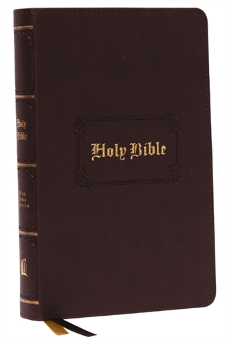 KJV, Personal Size Large Print Reference Bible, Vintage Series, Leathersoft, Brown, Red Letter, Thumb Indexed, Comfort P