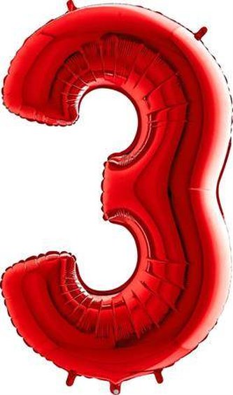 Foliová číslice - červená 3
