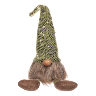 Skřítek látkový, zelená čepice.