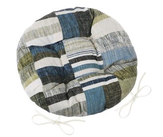 Sedák EMA kulatý prošívaný - dlaždice modrošedé - průměr 40 cm Sedák EMA kulatý prošívaný - dlaždice modrošedé - průměr 40 cm