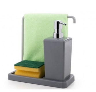 Dávkovač na mýdlo se stojánkem šedý 21x10x20cm