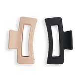 Revolution Skřipce do vlasů Nude/Black (Rectangle Matte Clip) 2 ks woman