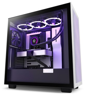 NZXT skříň H7 Flow edition / ATX / 2x 120 mm fan / USB-C / 2x USB / prosklená bočnice / mesh panel / bíločerná