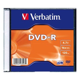 Verbatim DVD-R, Matt Silver, 43547, 4.7GB, 16x, slim box, 20-pack, bez možnosti potisku, 12cm, pro archivaci dat