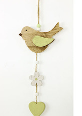 Ptáček, dřevěná dekorace na pověšení